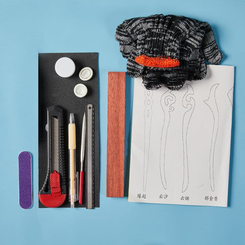 [1 piece of rosewood] + drawings + Gift Box + tools