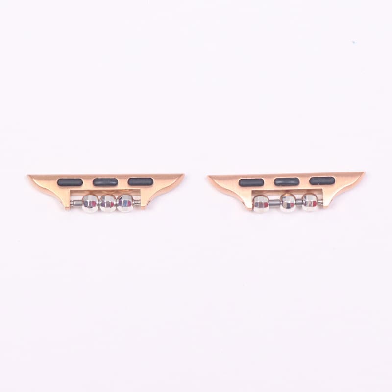 Rose gold spring bar adapter - minimalist style (3 spacer beads)