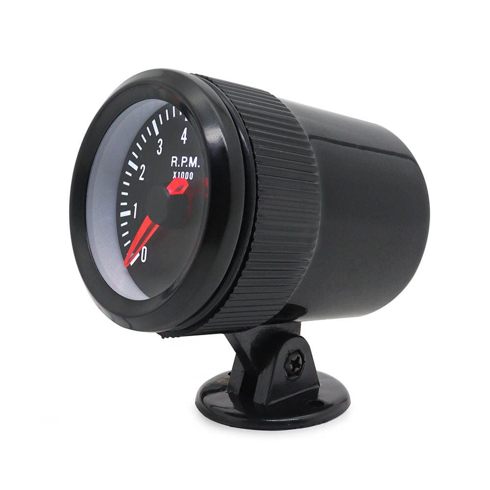 Cross-border hot 2-inch 52mm black white LED car tachometer 0-8000rpm suitable for 1-8 cylinder 3