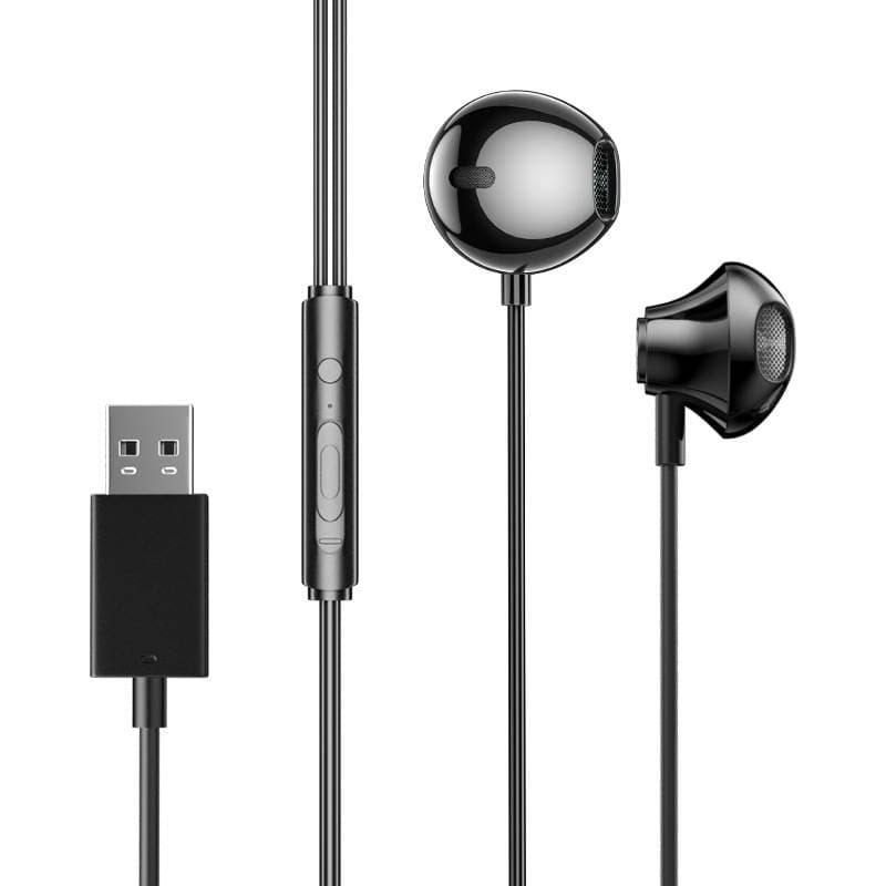 Kompüter üçün USB interfeysli, mikrofonlu, 2.5m naqilli qulaqlıq, retro üslubda 5