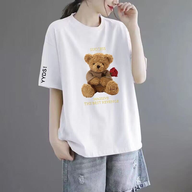 50 white with black sleeves [medium] rose bear