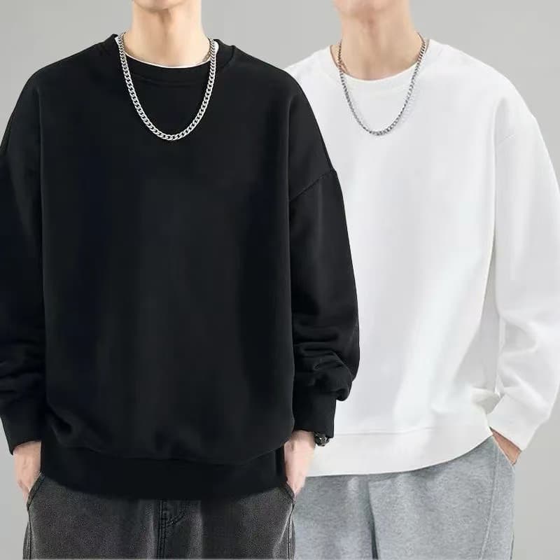 Men's long sleevessweatshirt bottom shirt whitexl size (recommended 62.5-72.5kg ) 1887771285422075011