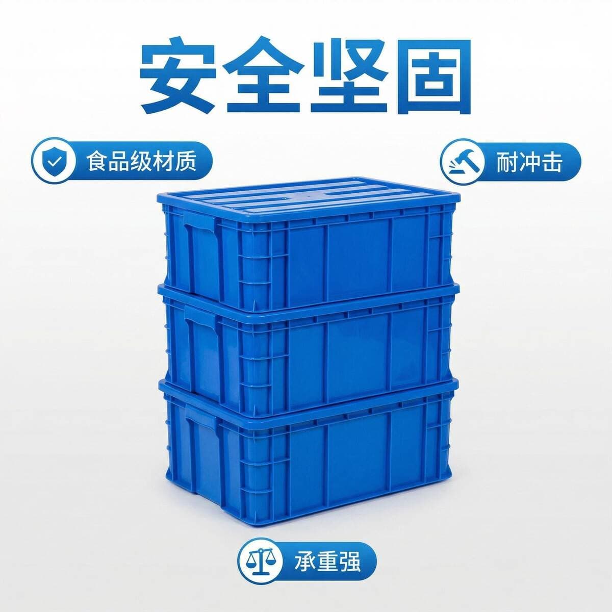 Plastic Rectangular Thickened Closed Turnover Box Logistics Box Food Box Parts Storage Transfer Box Plastic Basket with Lid 3
