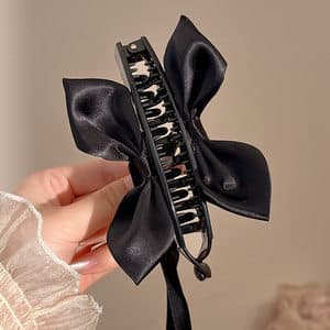 2# black - claw clip (approx. 13cm), bow (approx. 10.5cm), ribbon (approx. 13cm)