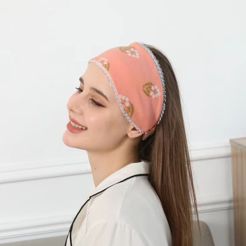 9863 rusty red lace turban (double thin)