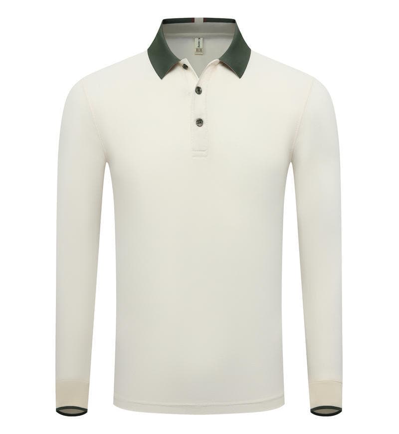 Off-white with tea green collar