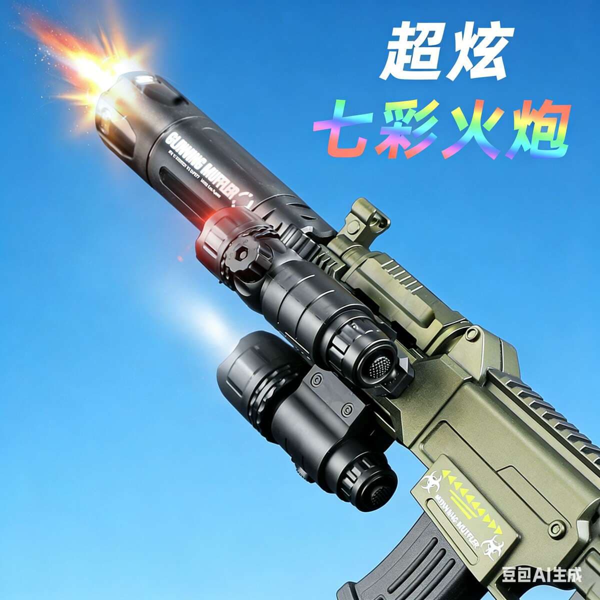 Uşaqlar üçün elektrikli avtomatik AK47 yumşaq gülləli oyuncaq tapança (Desert Eagle ilə) 3