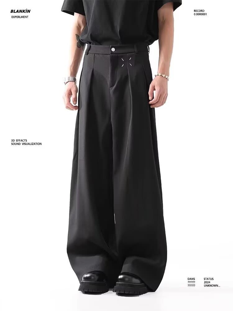 F09 plain black trousers