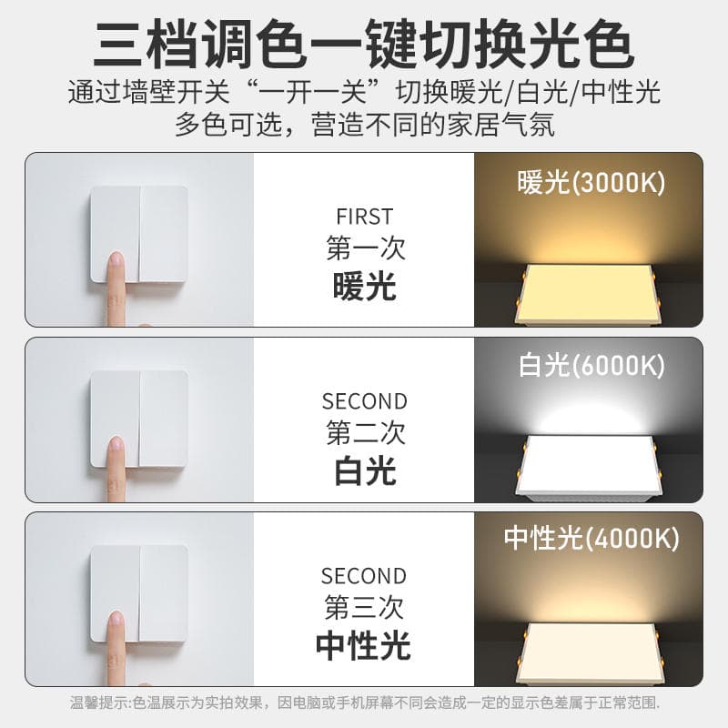 Engineering-Grade Side-Emitting Led Panel Light with Three-Color Changing Light, Wholesale in Stock 3