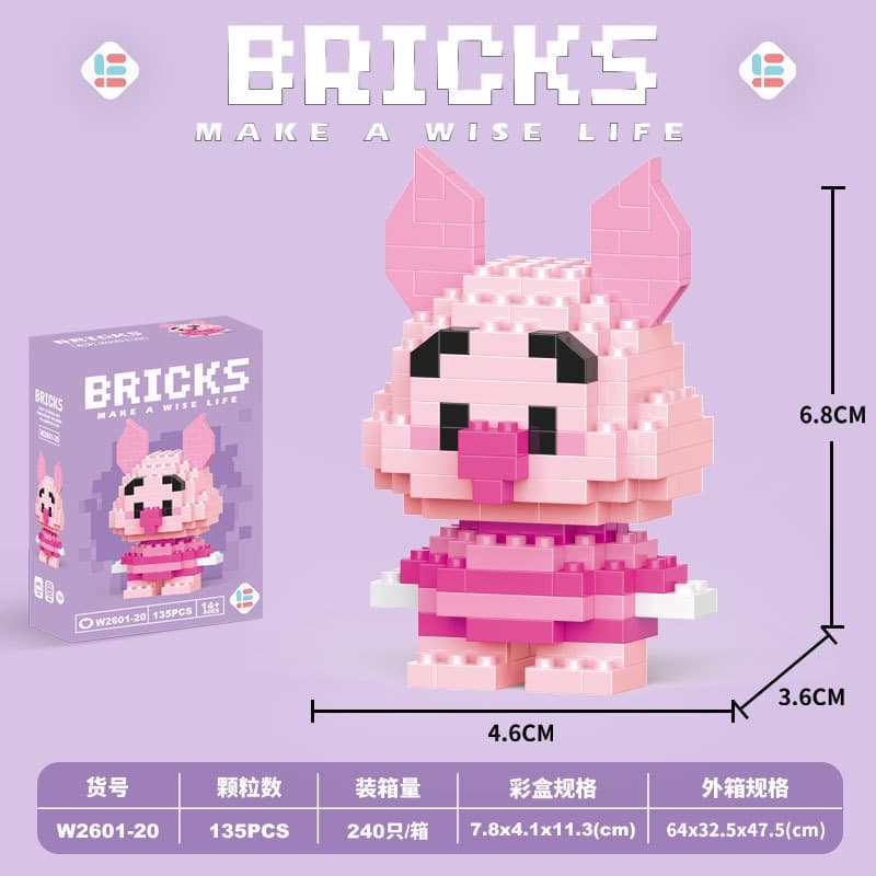 020-Mini Jiejie Pig 135PCS [Color Boxed]]