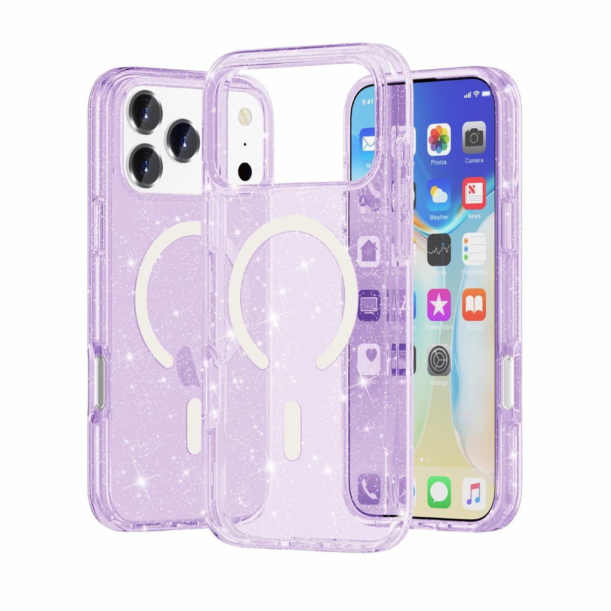 Glitter purple--magnetic suction [thickened 2.0]