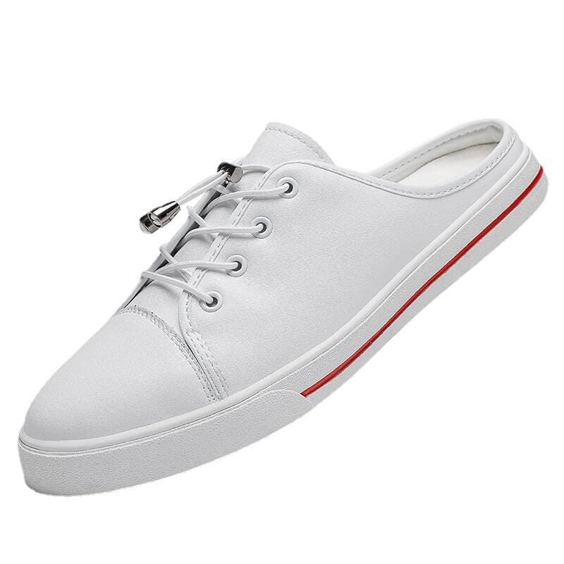 Men's round head leather simple men's casual lace-up cowhide stitching breathable flat-heeled loafers men's shoes agent to join 5