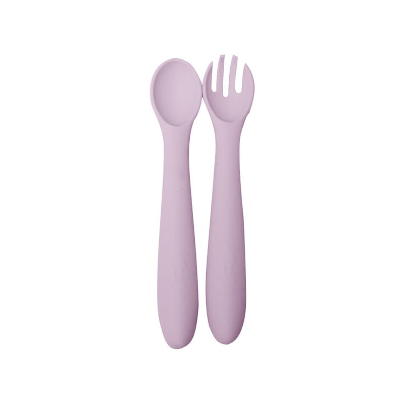 Silicone fork spoon purple