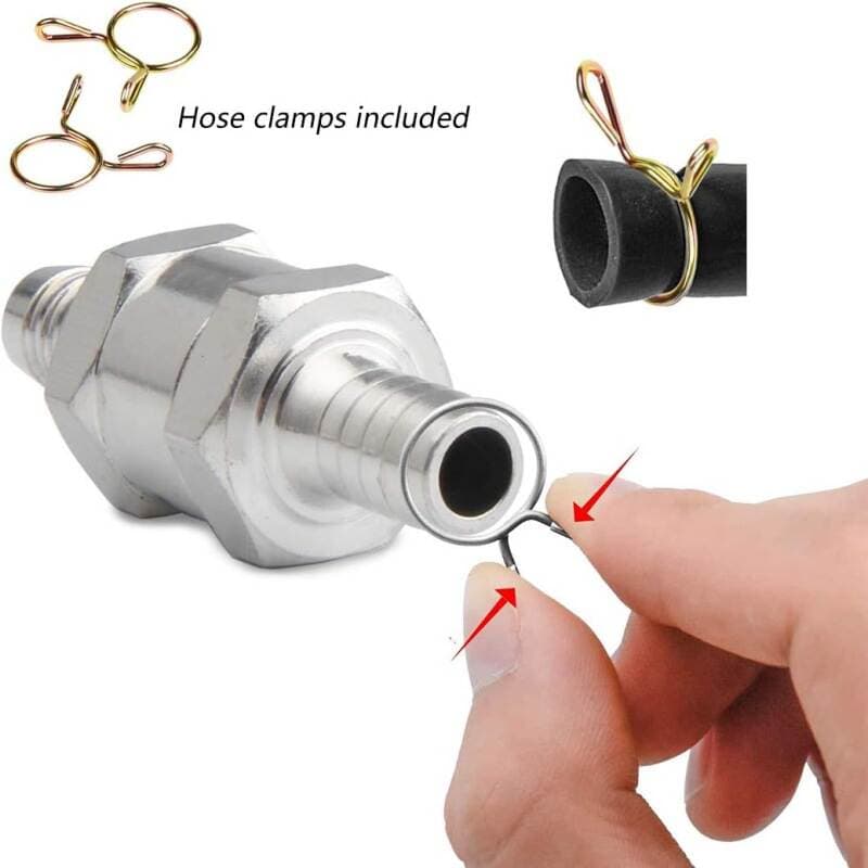 Foreign Trade - Aluminum Alloy Gasoline and Diesel Fuel One-Way Check Valve Anti-Backflow Valve Oil Line Barbed One-Way Valve 3