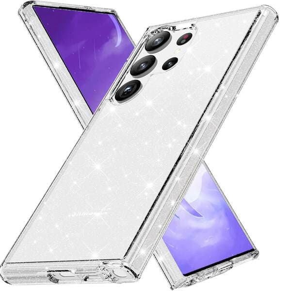 Samsung S26Ultra, S25Edge, S24Fe üçün şəffaf, parıltılı, qalınlaşdırılmış, düşməyə davamlı telefon qabı