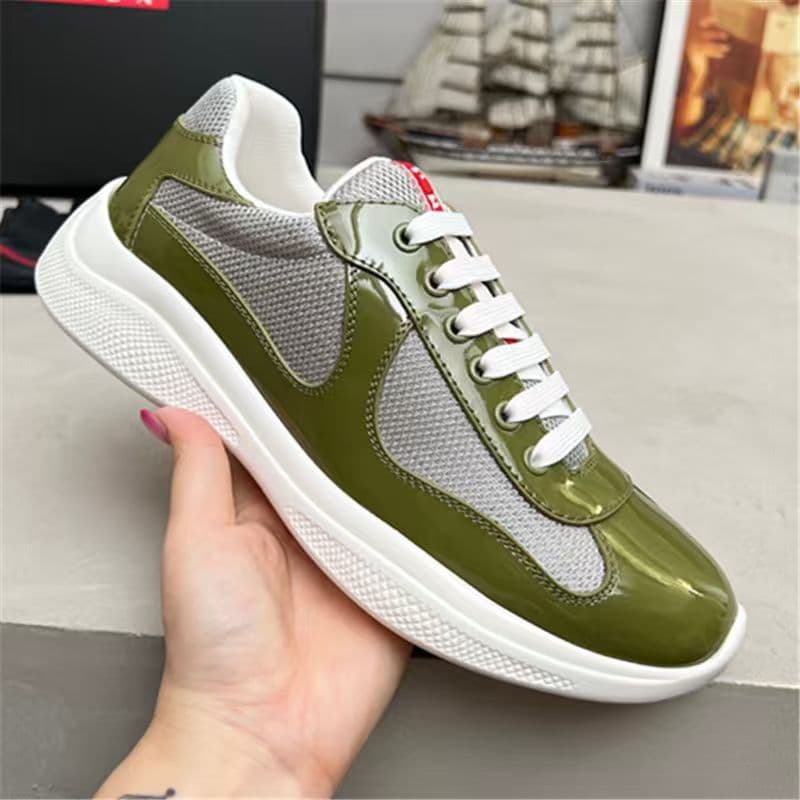 Olive green-patent leather