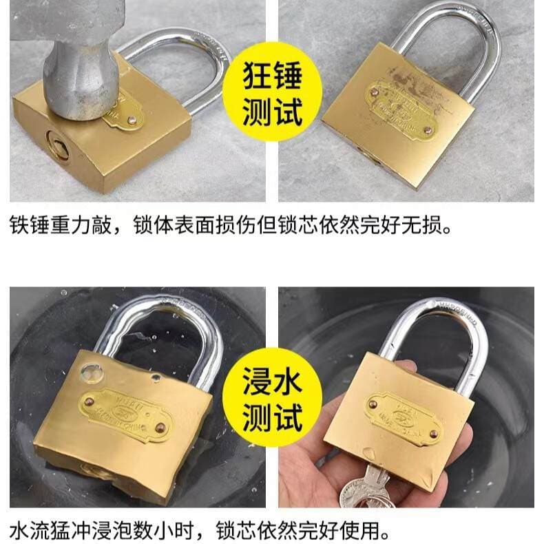 Padlock Cabinet Dormitory Student Door Lock Single Lock Household Small Lock Imitation Copper Padlock Anti-Theft Upgrade 3
