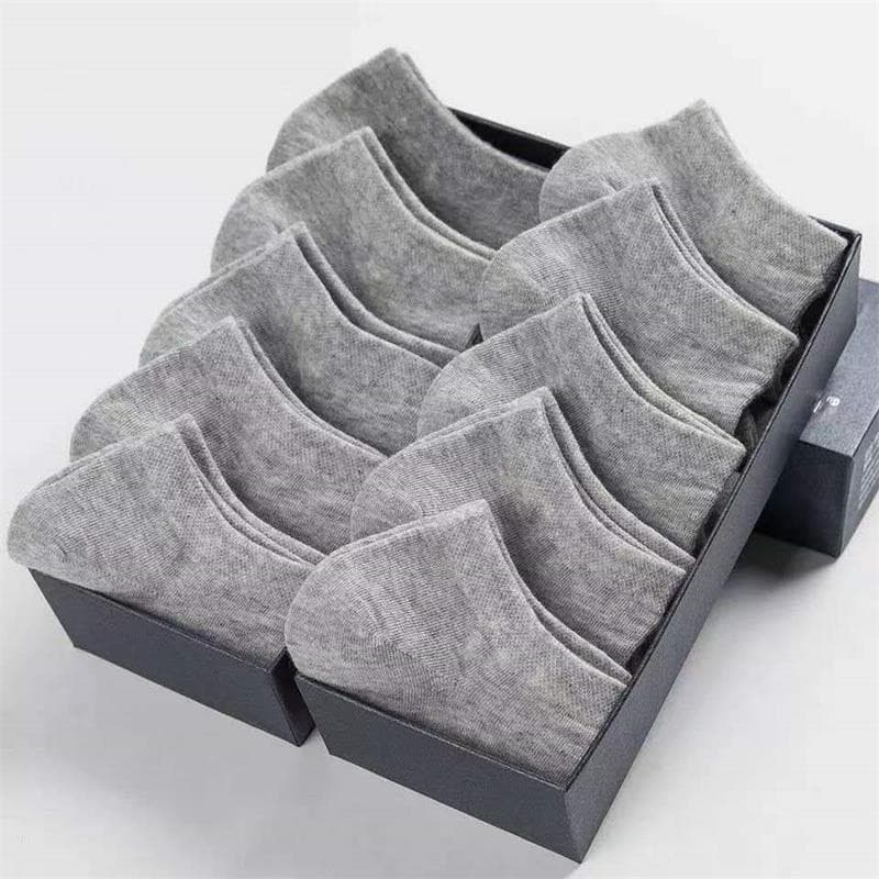 Unisex boat socks, light gray (10 pairs/pack, tied with rubber bands, no packaging bag)