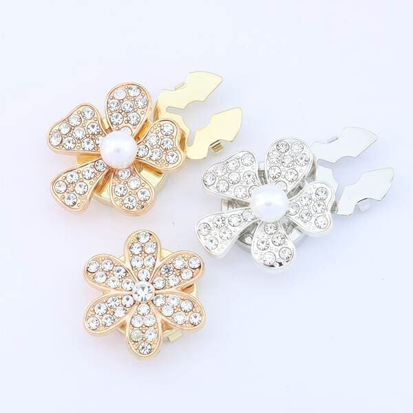 Button Cover Fashion Pearl Rhinestone Shirt Cufflink Button Cover Flower Collar Button Rhinestone Button Cover