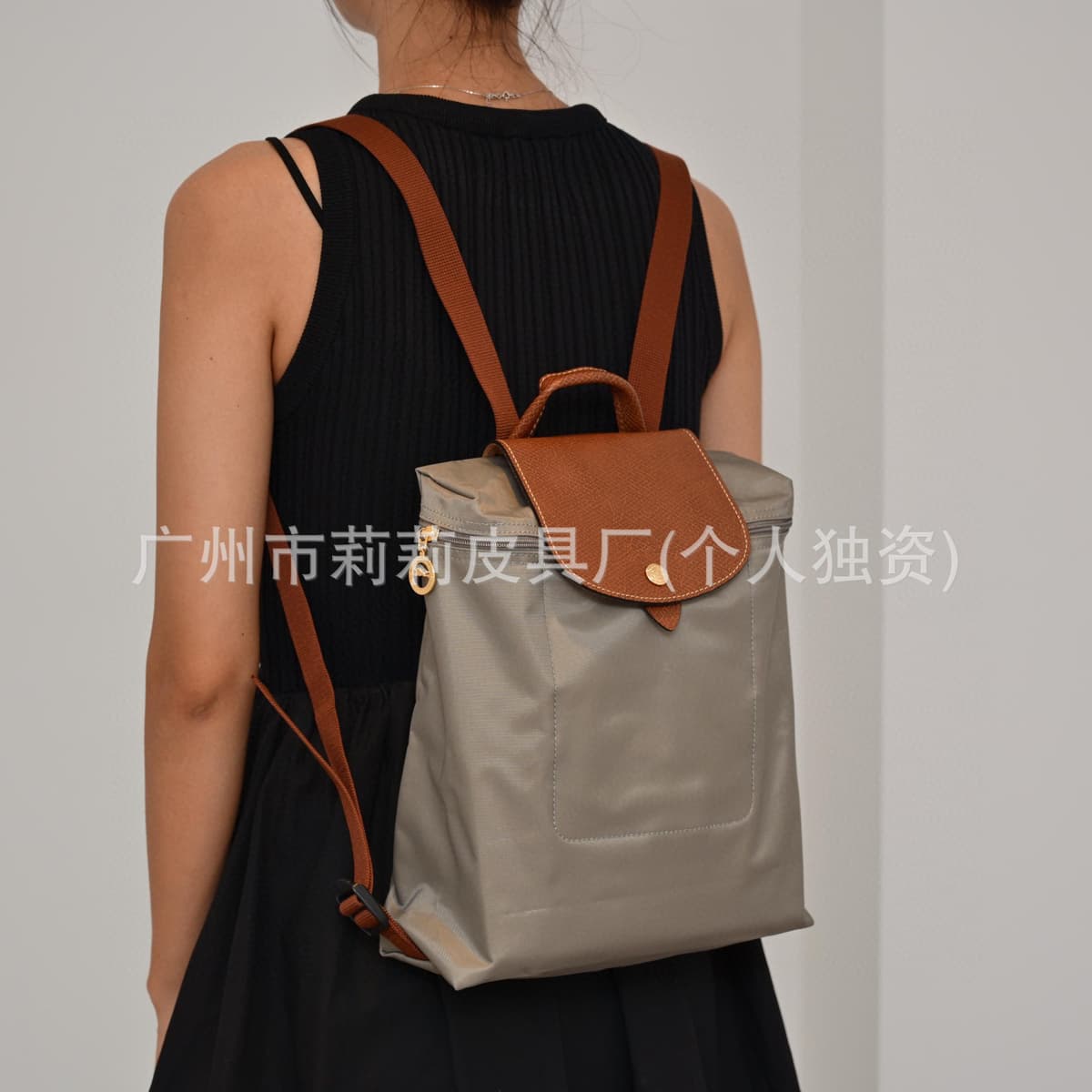 Original factory leather first generation backpack-classic turtle dove gray
