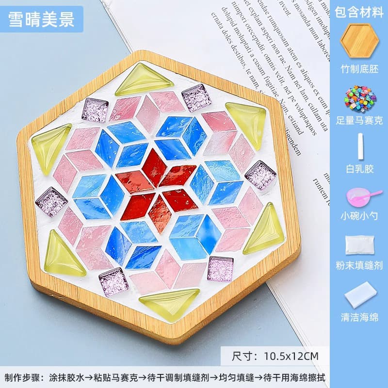 Hexagon (snow and sunny scenery)