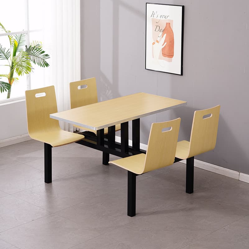 Bentwood chair + aluminum alloy edge table + iron bracket for 4 people
