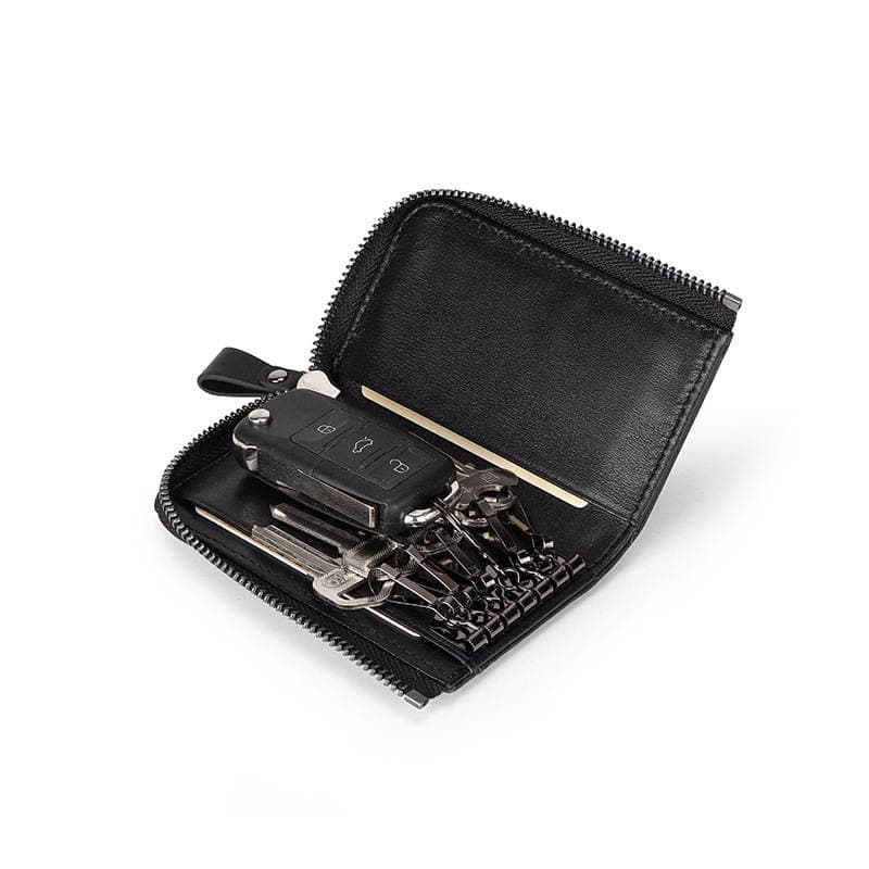 Woven Sheepskin Key Bag Women's Soft Leather Leather Car Lock Keychain Card Bag Set Integrated Car Remote Control Bag 2