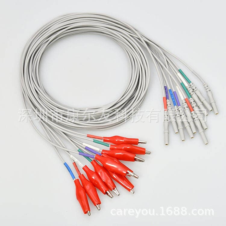 EEG elektrodu üçün qoşulma kabeli, kiçik timsah klipi, 1.5 mm ana deşik. 3