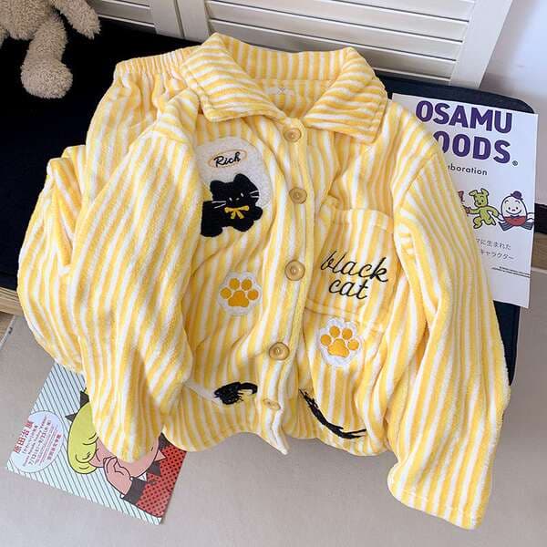 Qadınlar üçün Mərcan Məxmər Pijama Dəsti, Qalın, İsti, Cizgi Filmi, Ev və ya Çöl üçün