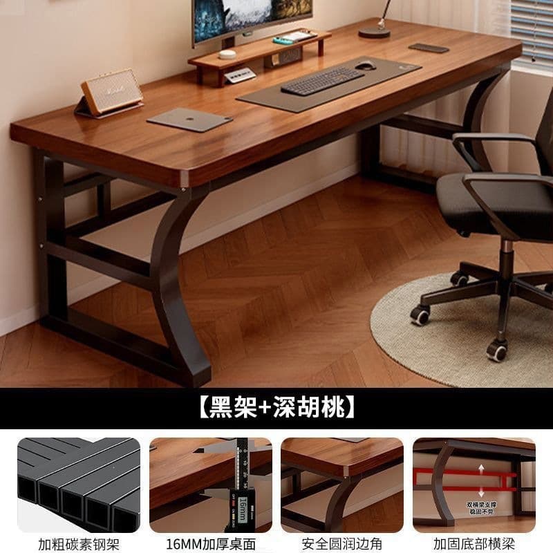 [black frame + dark walnut color] reinforced double crossbars