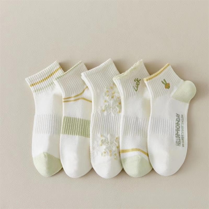 Women's boat style small and fresh (10 pairs/pack of 5 colors mixed)