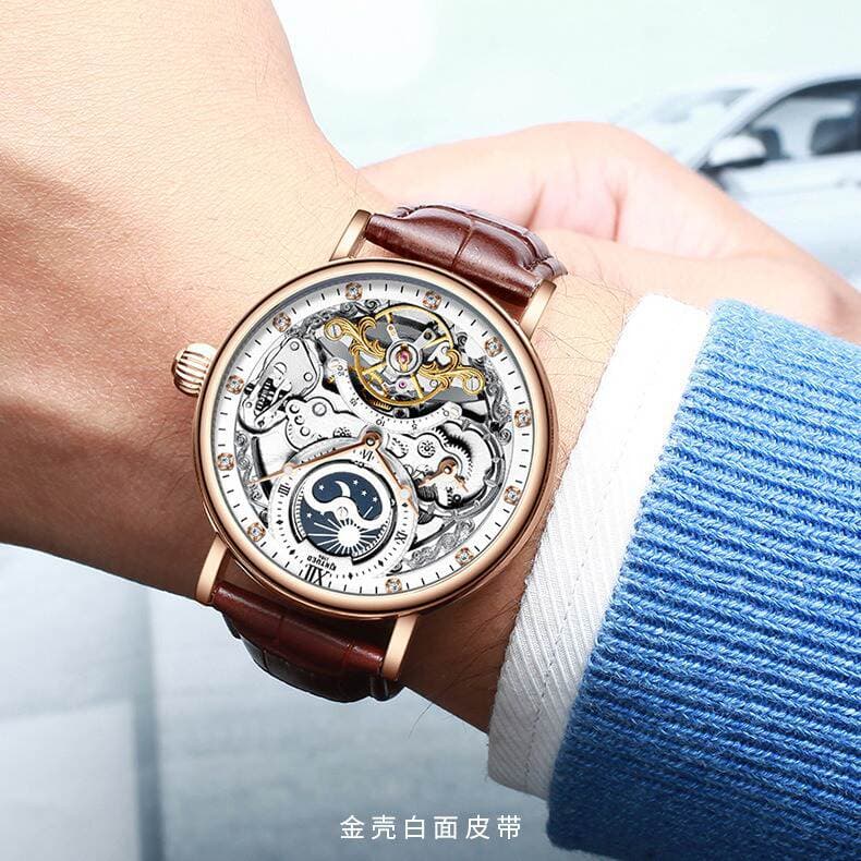 Kinyued Avtomatik Mexaniki Tourbillon Kişi Saatı, Biznes, Çoxfunksiyalı 3
