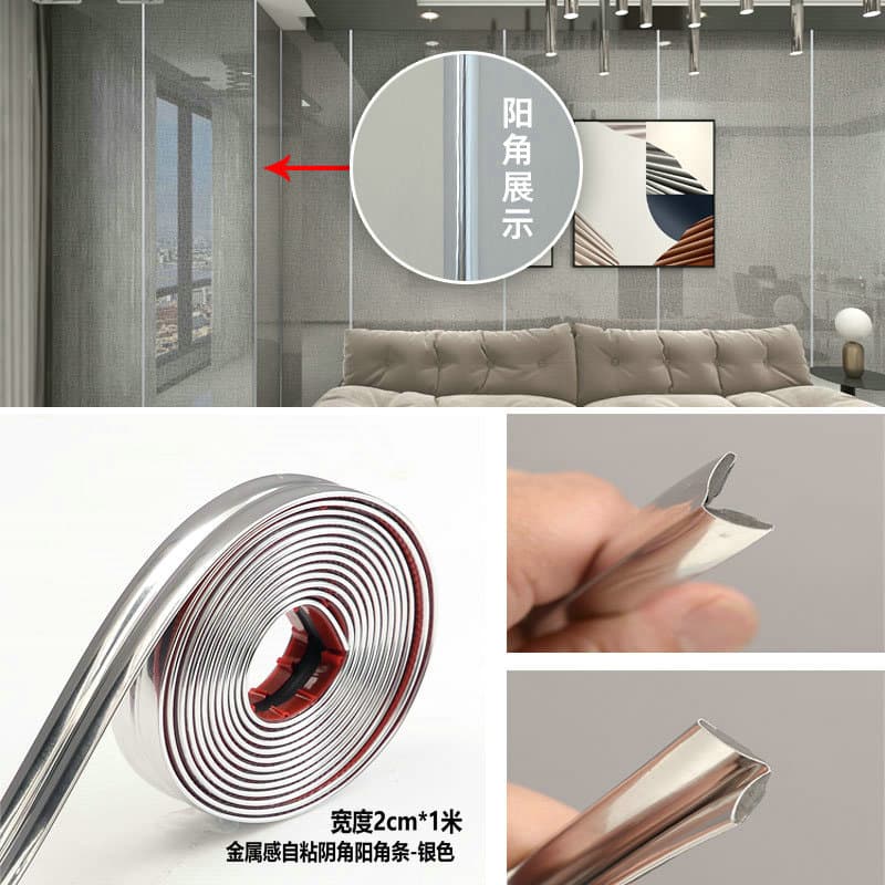Silver - yin and yang corner strips [width 2cm* 1m price]