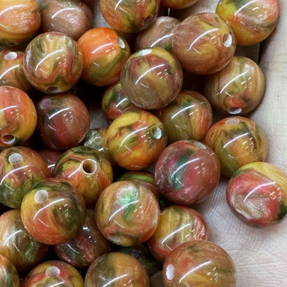 1 gilt oil painting beads resin round beads