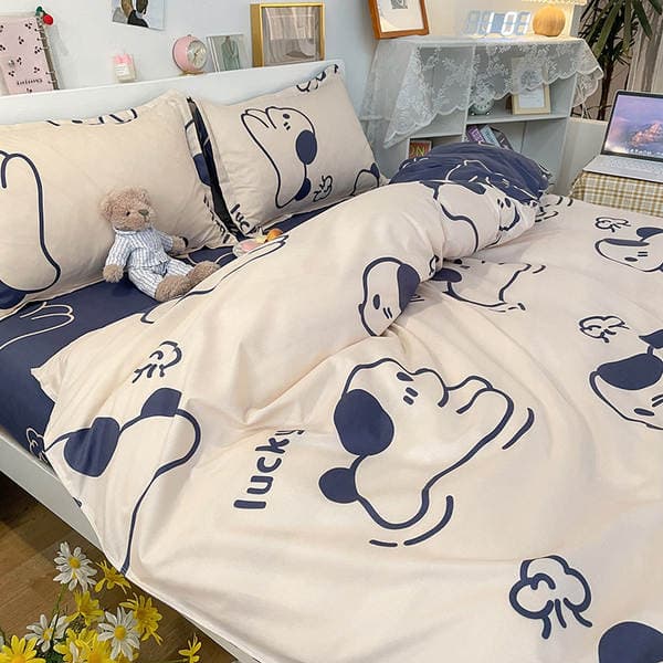 Manufacturer Wholesale Four-Piece Cartoon Bedding Set, Single-Piece Bed Sheet, Dormitory Bed Sheet, Quilt Cover, Ins-Style Quilt Cover, Three-Piece Set, Spring Season 3