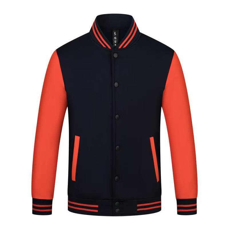 Navy blue and orange