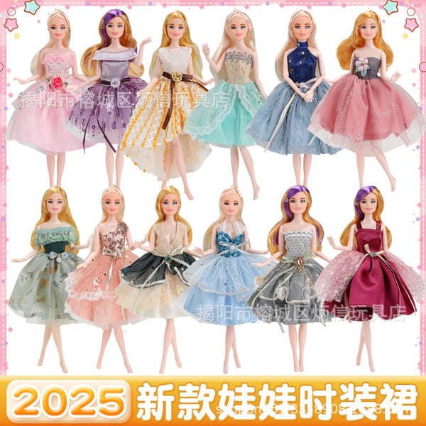 11-Inch 30cm Fashion Dress-Up Princess Doll Toy Clothes Colorful Lace Dress Skirt Series Cross-Border