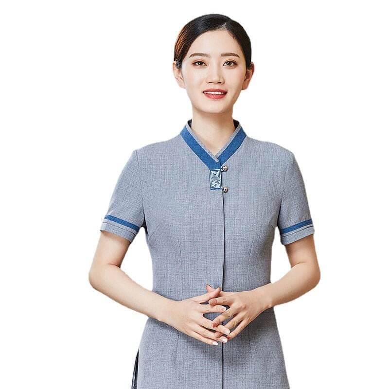 Hotel room elder sister overalls short-sleeved men's summer dress Hotel Room restaurant waiter property PA uniform 5