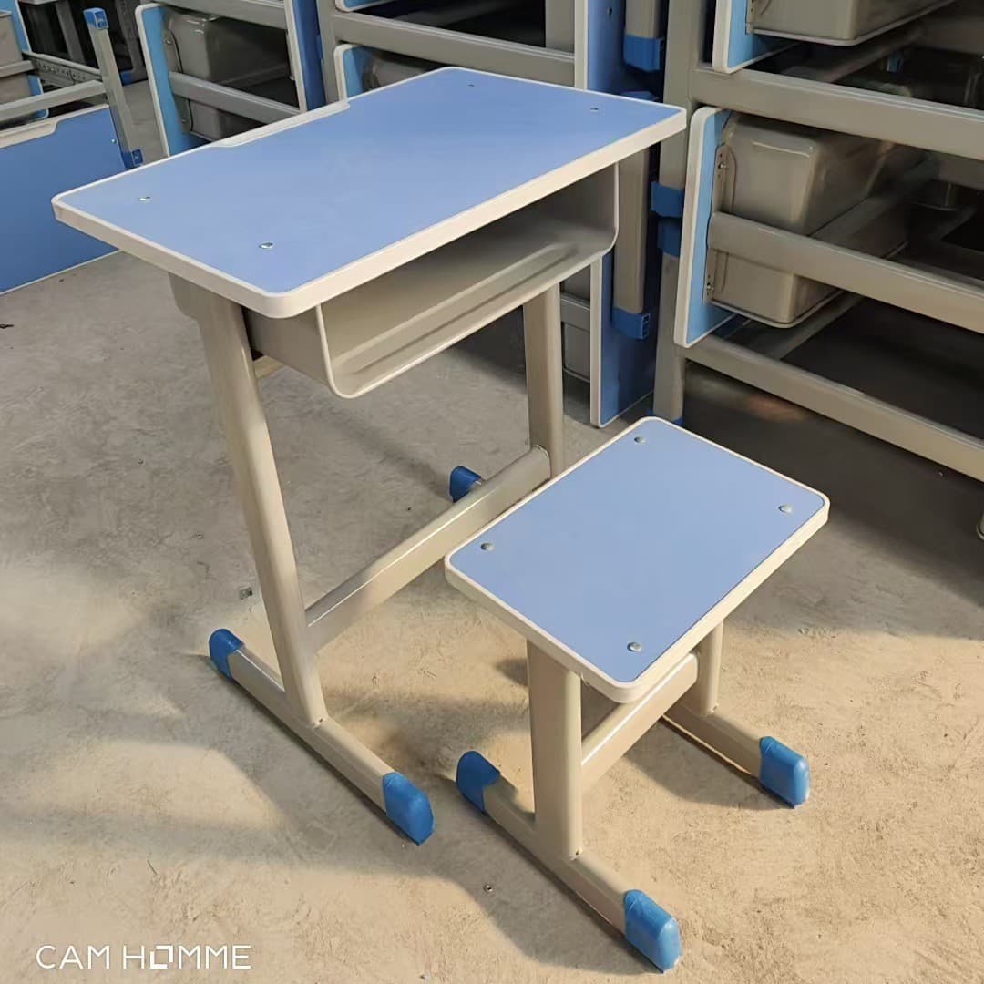 Fixed desk with stool