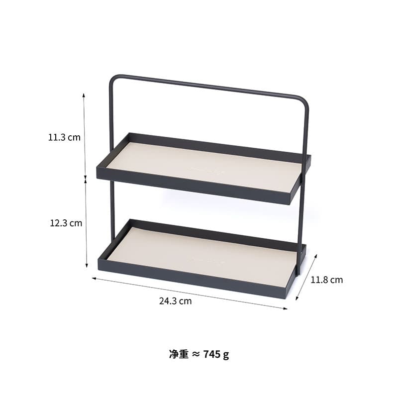 Double layer leather - grown - white - embossed logo