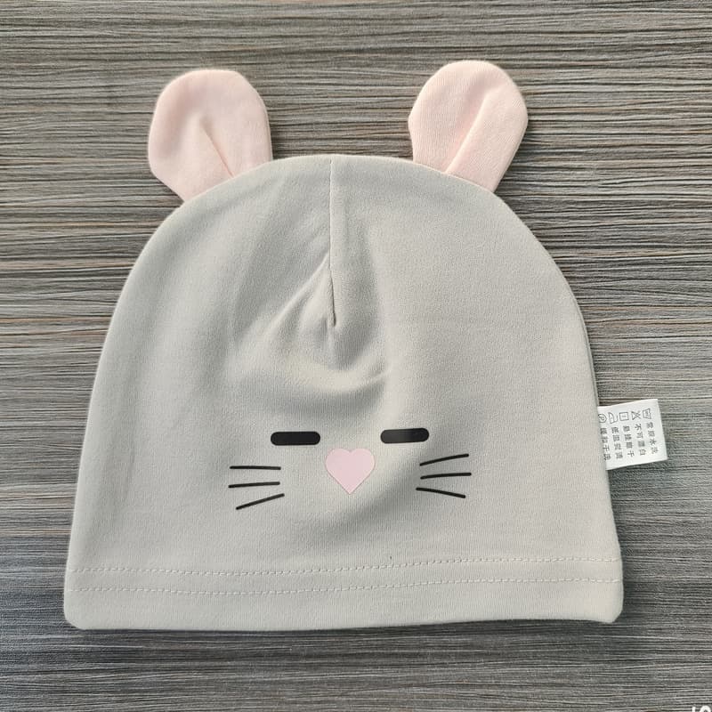 Thin material children's ear hat cat gray
