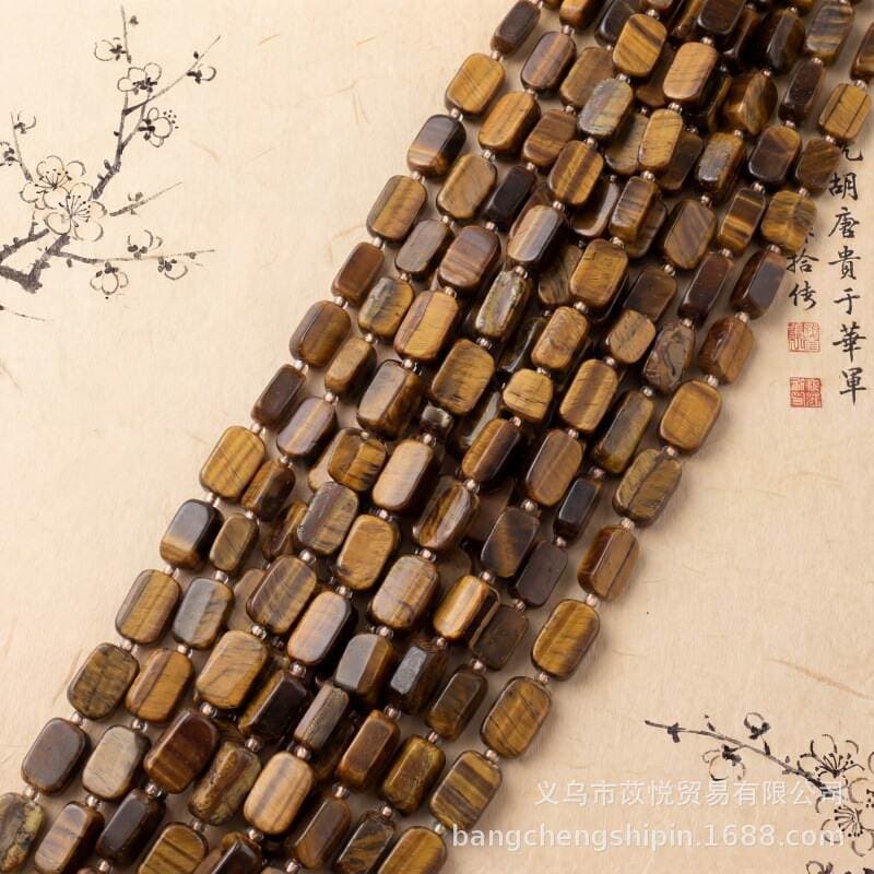 Natural Stone 8X12Mm Square Square Loose Beads Amethyst Rose Quartz Glitter Stone Apatite Tiger Eye Random Shape 4