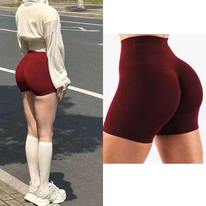 Grape burgundy peach line fitness shorts