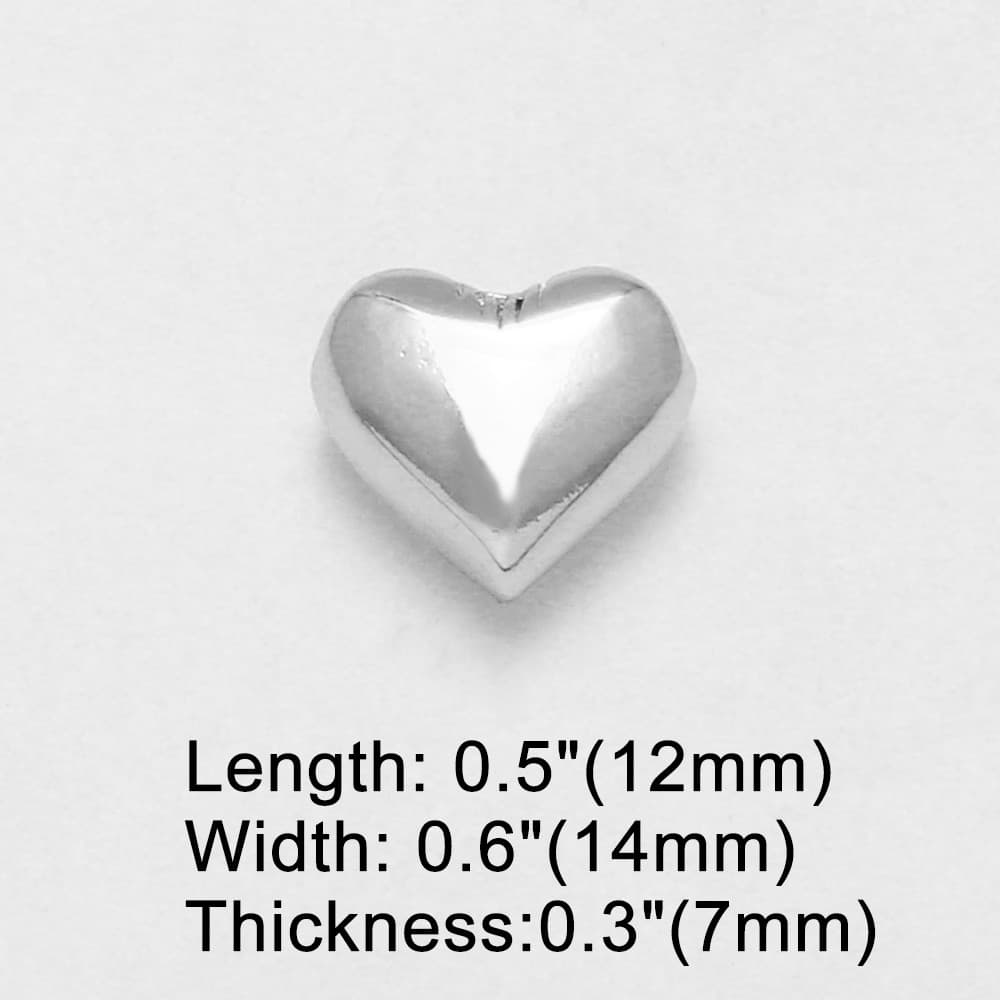 Glossy white peach heart 14mm