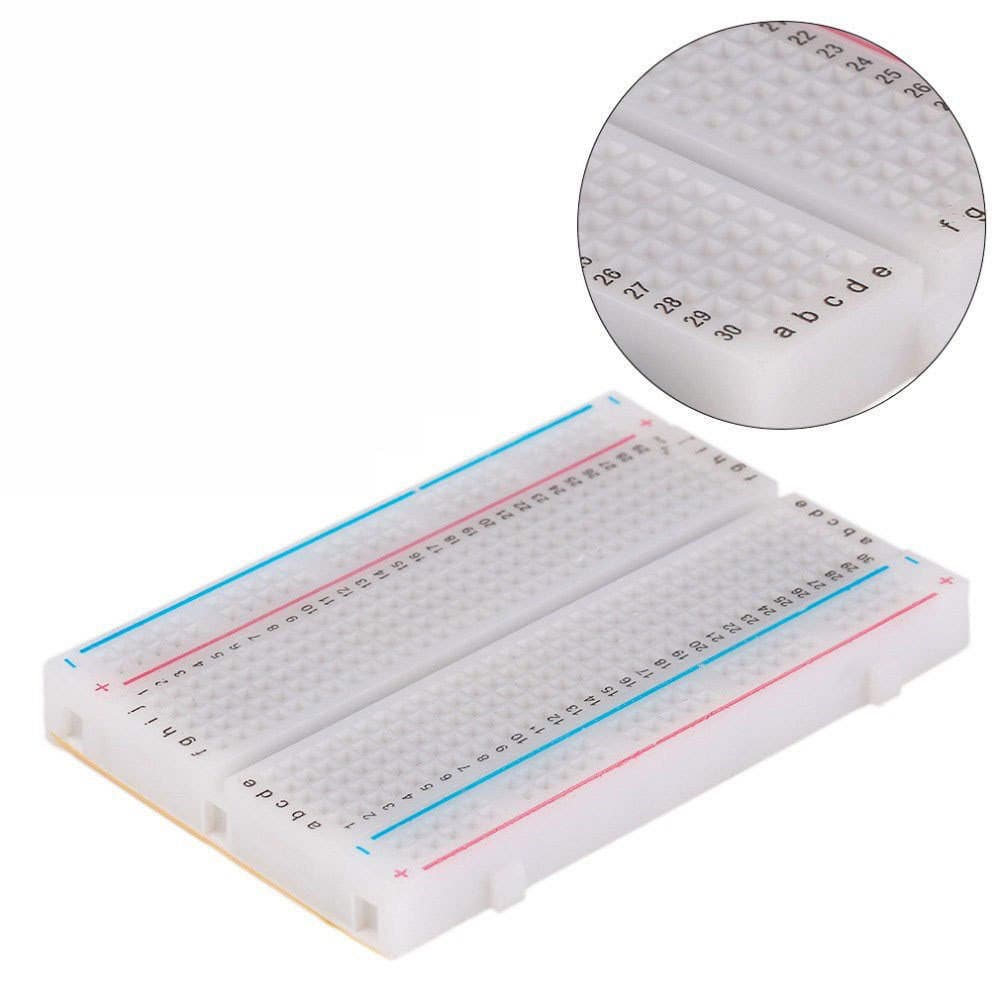Lehimlənməyən sınaq lövhəsi (breadboard), 400 deşik, jumper naqilləri ilə 3
