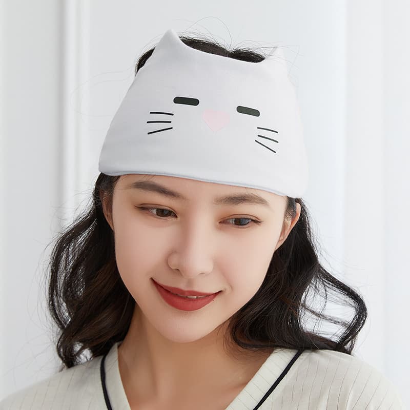Thin material ear turban cat gray