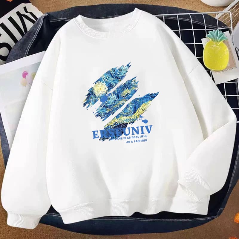 Sweat white ERSE blue feather