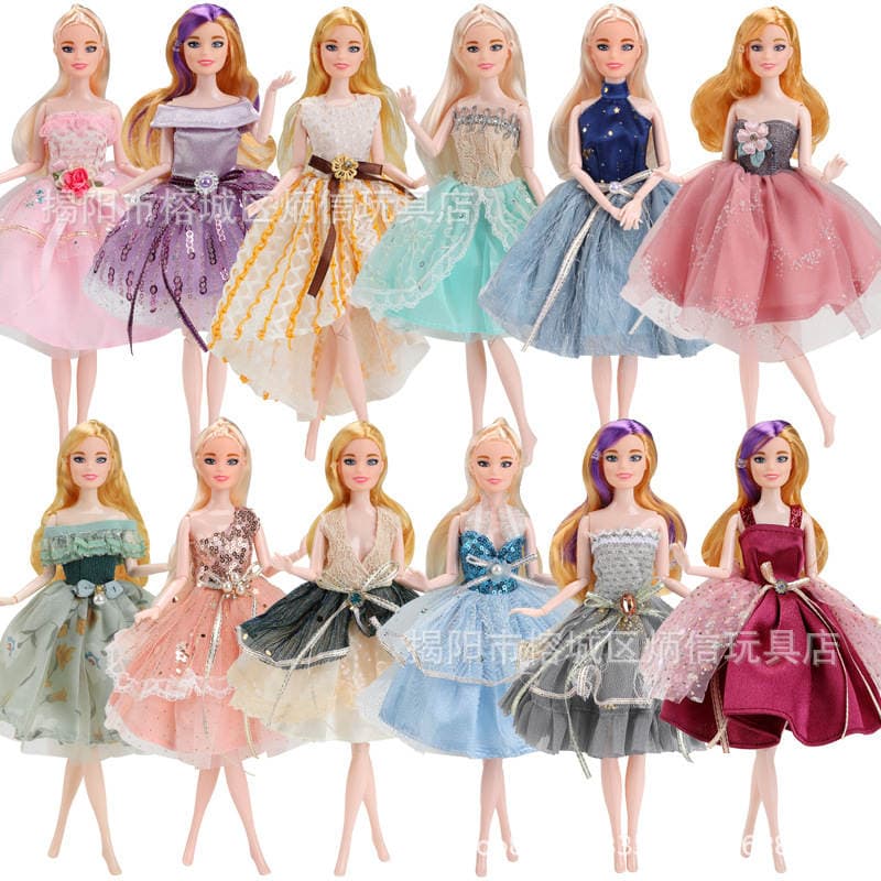11-Inch 30cm Fashion Dress-Up Princess Doll Toy Clothes Colorful Lace Dress Skirt Series Cross-Border 2