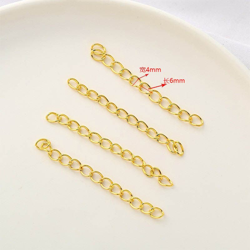 Rəngini qoruyan metal uzatma zənciri. Qolbaq və boyunbağı üçün tənzimlənən DIY zərgərlik aksesuarları materialı. 3