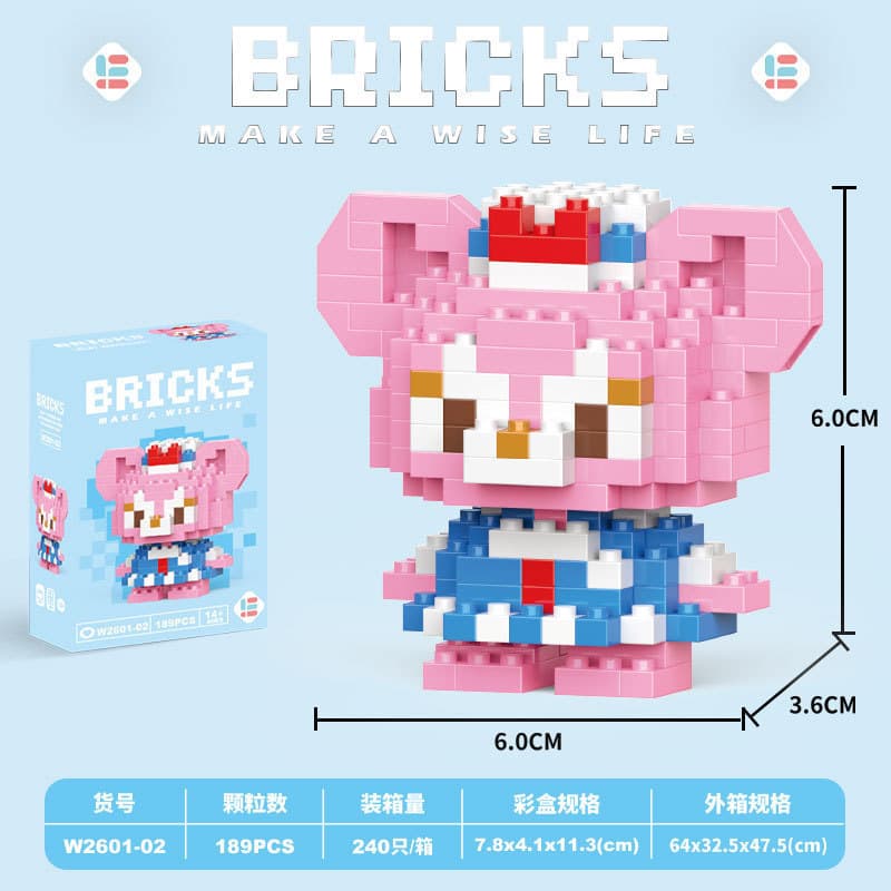002-mini rose bear 189PCS "color box]